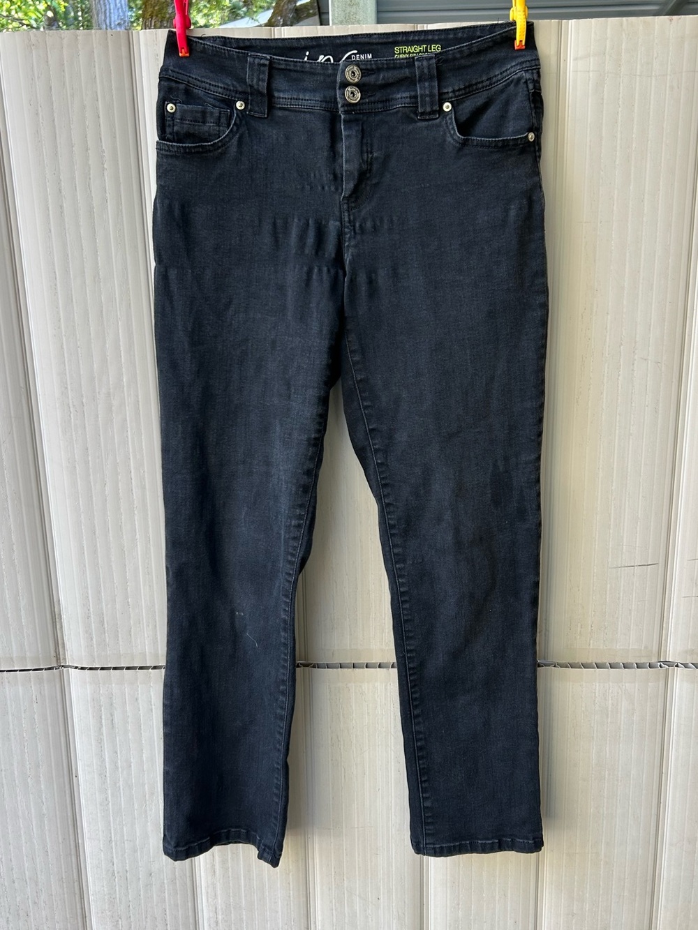 INC International Concepts Black Straight-Leg Jeans